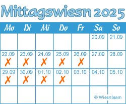 Termine und Zeiten auf der Mittagswiesn 2025
